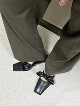 LBSFY  -  Square Toe Women Slippes Summer Outside Mules Shoes Thin Low Heels Black Green White Outside Party Dress Shoes Bow Design Mules